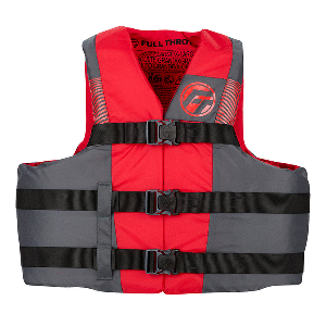 Full Throttle Adult Nylon Life Jacket L/xl - Black/red