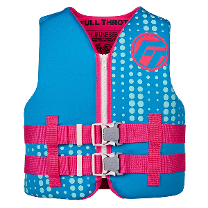 Full Throttle Youth Rapid Dry Life Jacket - Aqua
