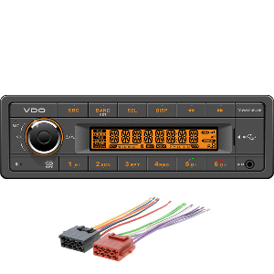 Vdo 12v Radio Kit With Orange Display, Includes Power
