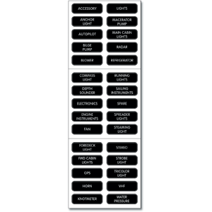 Blue Sea 8030 Label Kit Dc Panel Basic