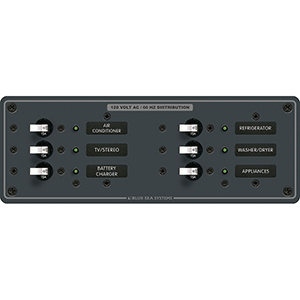 Blue Sea 8097 Breaker Panel 120vac 6 Pos