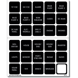 Blue Sea 4218 Label Kit Dc Waterproof