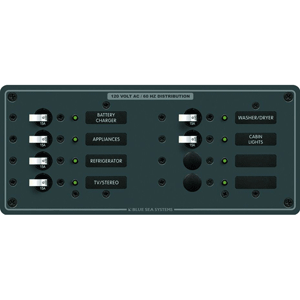 Blue Sea 8411 Breaker Panel 120vac 8 Pos
