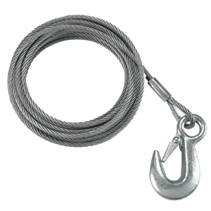 Fulton 3/16"x25' Galvanized Winch Cable & Hook 4200#