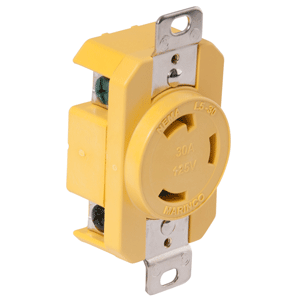 Marinco 305crr 30a 125v Receptacle Yellow