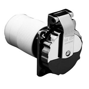 Marinco 6371el-b 50 Amp 125v Stainless Steel Inlet