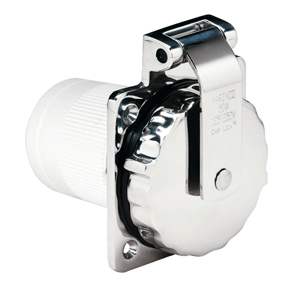 Marinco 6373el-b 50 Amp 125/250v Stainless Steel Inlet