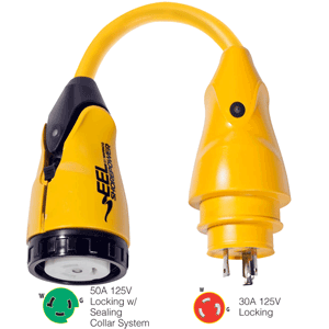 Marinco P30-503 Eel Pigtail Adapter 125v 50a F 30a M