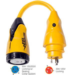 Marinco P30-504 Eel Pigtail Adapter 125/250v 50a F 30a M