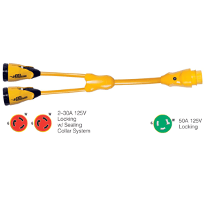 Marinco Y503-2-30 Eel Y Adapter 2-30a 125v 50a 125v