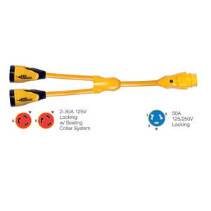 Marinco Y504-2-30 Eel Y Adapter 2-30a 125v 50a 125/250