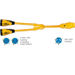 Marinco Y504-2-504 Eel Y Adapter 2-50a 50a 125/250v