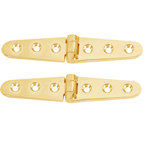 Whitecap Strap Hinge 6"l X 1-1/8"w Polsihed Brass Pair