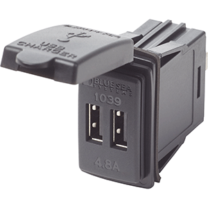 Blue Sea 1039 12/24v Dual Usb Charger Contura Mount