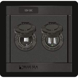 Blue Sea 1478 360 Panel 12v Dc Socket & Dual Usb Charger