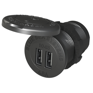 Blue Sea 1045 12/24v Dual Usb Charger 1 1/8" Hole Mount