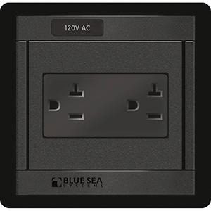 Blue Sea 1479 360 Panel 120v Dual Outlet