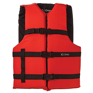 Onyx Nylon Adult Universal Life Jacket Red