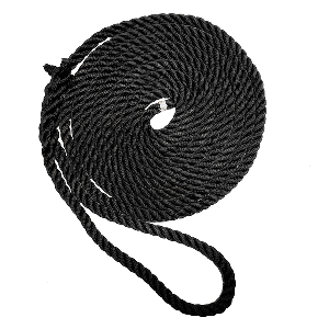 New England Rope 1/2" X 35' Nylon 3 Strand Dock Line Black