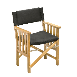 Whitecap Teak Director's Chair Ii With Black Cushion