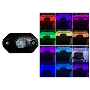 Black Oak Rock Accent Light Rgb Led Black Housing