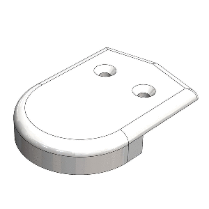 Taco 2" White Rub Rail End Cap