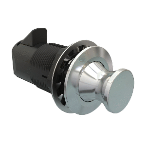Southco Point To Push To Close Latch, Round Housing, Chrome