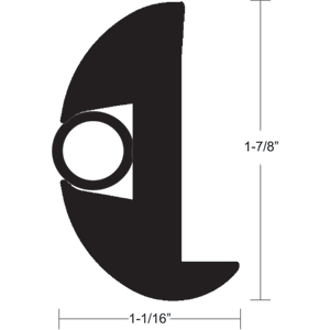 Taco Flex Vinyl Rub Rail Kit 1 7/8" Black W/black Insert