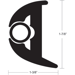 Taco Flex Vinyl Rub Rail Kit 1 7/8" Black W/black Insert