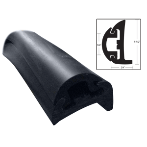 Taco Semi Rigid Rub Rail Kit 1 1/2" Black W/black Insert