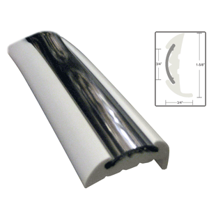 Taco Semi Rigid Rub Rail Kit White W/flex Chrome Insert