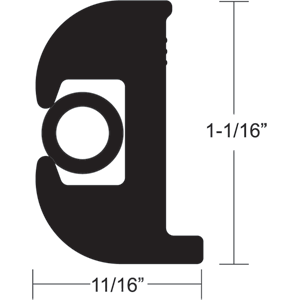 Taco Flex Vinyl Rub Rail Kit 1 1/16" Black W/black Insert