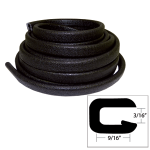 Taco Flexible Vinyl Trim 5/32" Opening X 9/16" Black 25'
