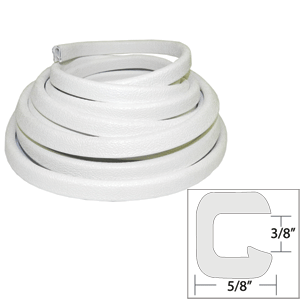 Taco Flexible Vinyl Trim 3/8" Opening X 5/8" White 25'