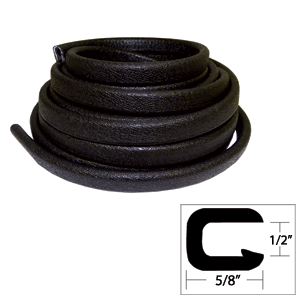 Taco Flexible Vinyl Trim 1/2" Opening X 5/8" Black 25'
