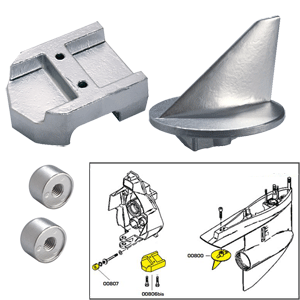 Tecnoseal Anode Kit Merc Alpha 1 Gen 1 W/ Hardware Magnesium