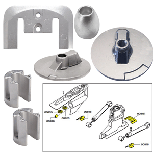 Tecnoseal Anode Kit Merc Bravo 3 2004-present W/ Hardware