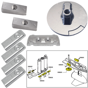 Tecnoseal Anode Kit Verado 6 W/ Hardware Zinc Polybag