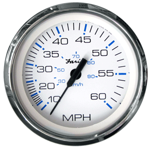 Faria Chesapeake White Ss 4" Speedometer 60mph (pitot)