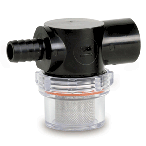 Shurflo Twist On Strainer 1/2" Barb Inlet Clear Bowl