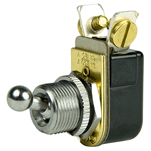 Bep Spst Chrome Plated 3/8" Ball Toggle Switch On/off