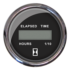 Faria Chesapeake Black 2" Hourmeter - Digital