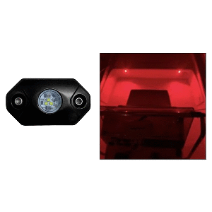 Black Oak Rock / Accent Light Red Led Black Housing