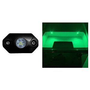 Black Oak Rock Accent Light Green Led Black Housing
