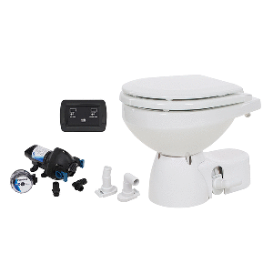 Jabsco Quiet Flush E2 Raw Water Toilet Compact Bowl 24v