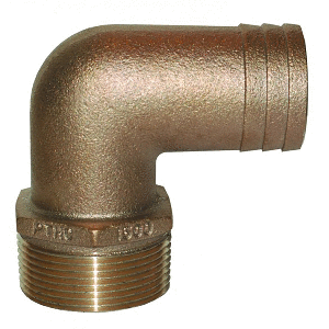Groco 3" Npt-90 X 3" Id Hose Barb Standard Flow Elbow