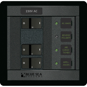 Blue Sea 1215 360 Panel 230v Ac Main + 2 Positions