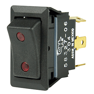Bep Rocker Switch 25a Spdt On/off/on 2 Red Led 12v/24v