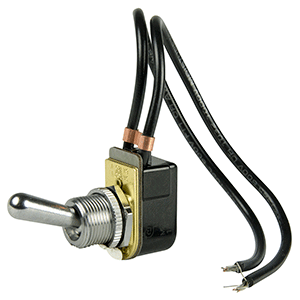 Bep Spst Chome Plated Toggle Switch Wire Leads On/off