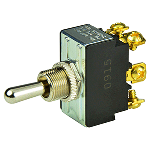 Bep Dpdt Chrome Plated Toggle Switch (on)/off/(on)